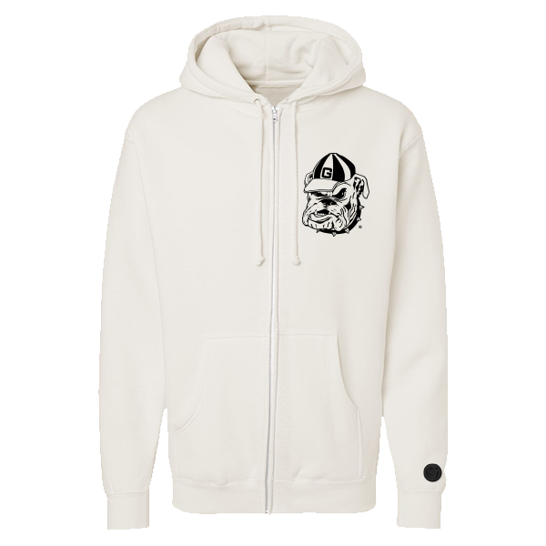 Chaqueta con cremallera de chenilla color hueso de los Georgia Bulldogs
