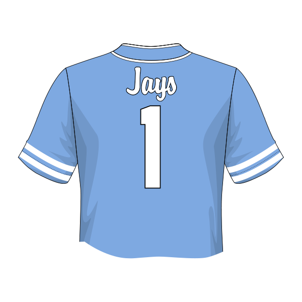 Johns Hopkins Blue Jays Fashion Cropped Baseball Jersey.