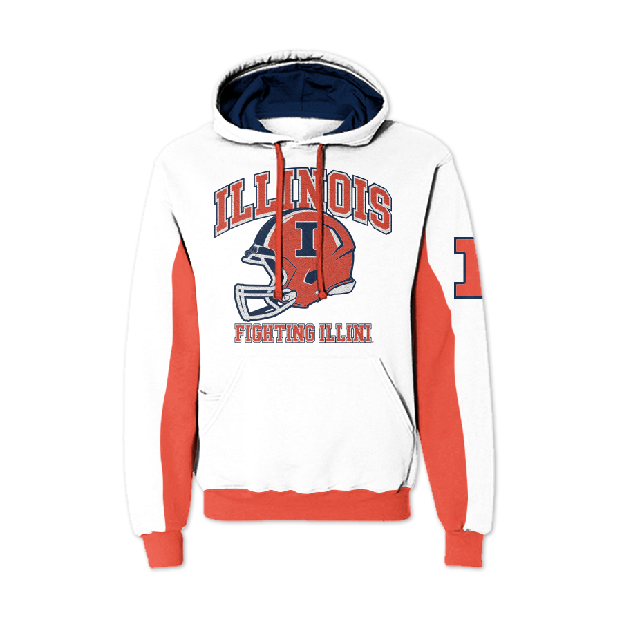 Fighting Illini AOP Chenille Pullover Hoodie