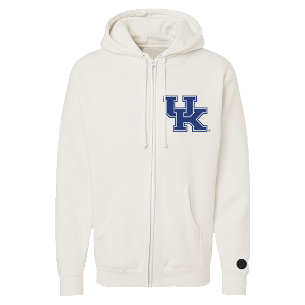 Chaqueta con cremallera de chenilla color hueso de los Kentucky Wildcats