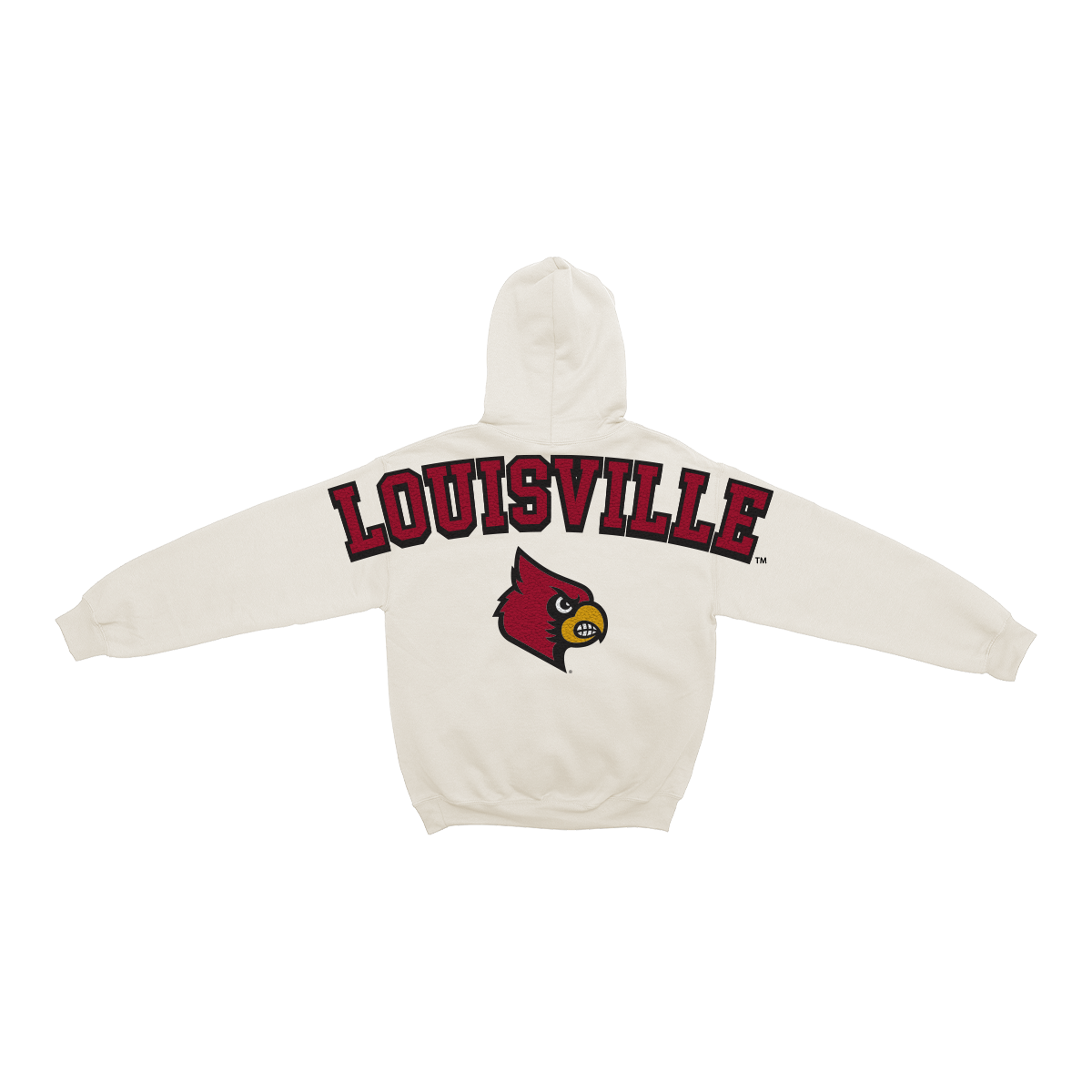 Louisville Cardinals Bone Chenille Pullover Hoodie