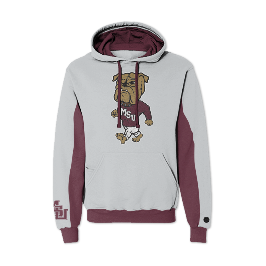 Sudadera con capucha vintage de chenilla AOP de los Mississippi State Bulldogs