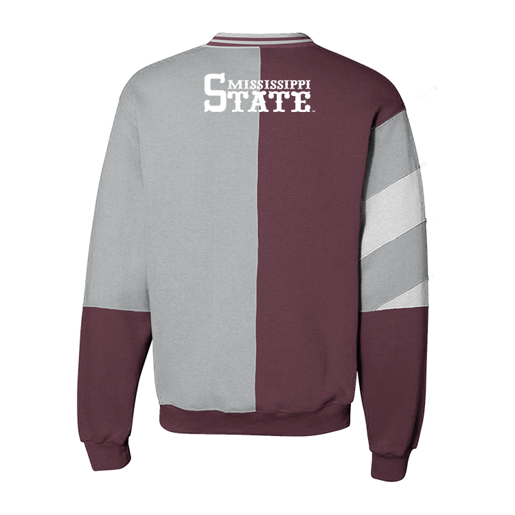 Sudadera vintage con cuello redondo dividido de los Mississippi State Bulldogs