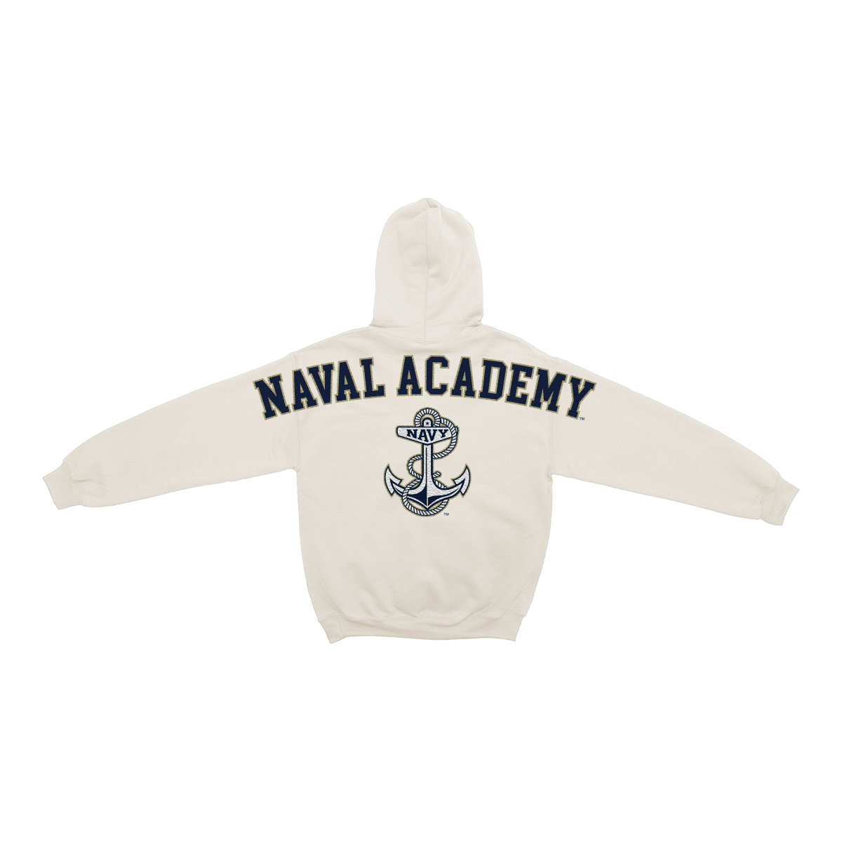 Sudadera con capucha de chenilla de hueso de los guardiamarinas de la Armada