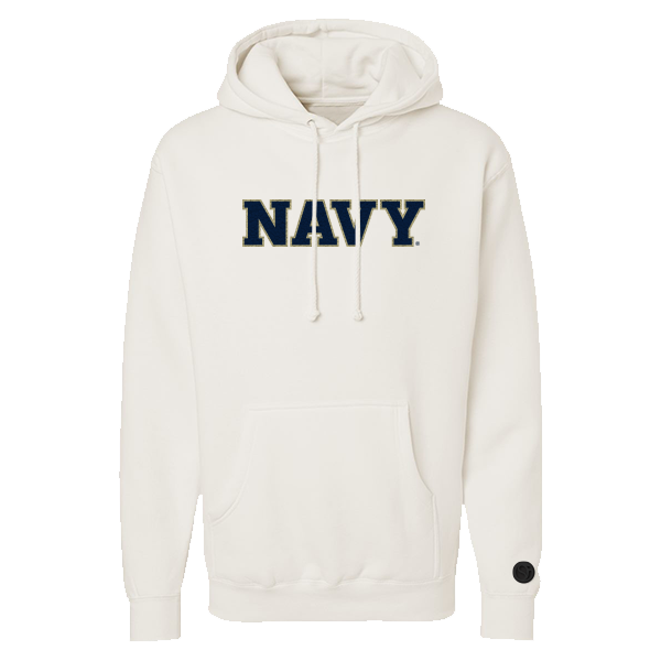 Sudadera con capucha de chenilla de hueso de los guardiamarinas de la Armada