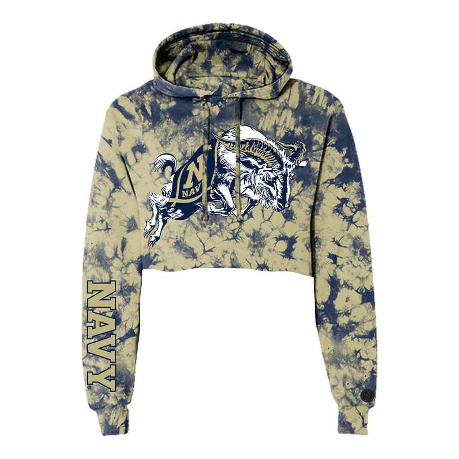 Sudadera corta con capucha tie-dye de los Navy Midshipmen