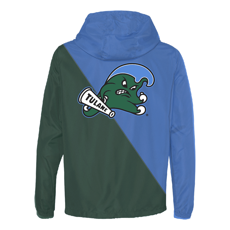 Cortavientos bicolor Tulane Green Wave