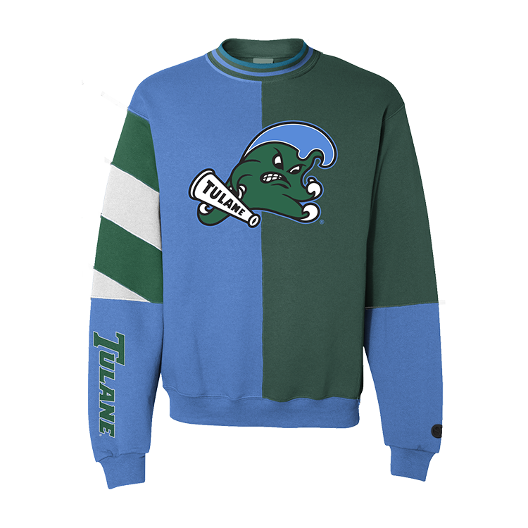 Tulane Green Wave Split Crewneck