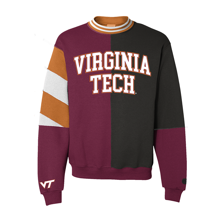 Camiseta de cuello redondo dividida de los Virginia Tech Hokies
