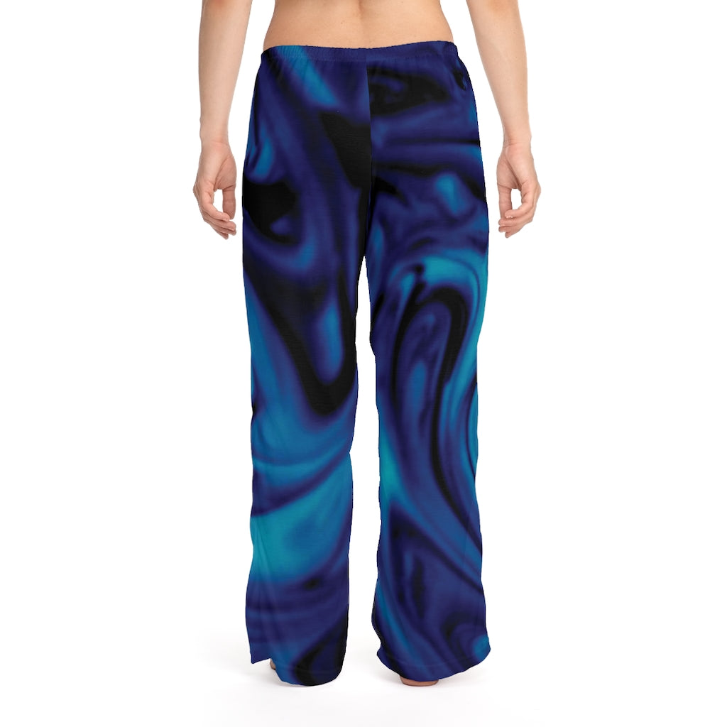 Ink Swirl Dark Women's Pajama Pants (AOP)