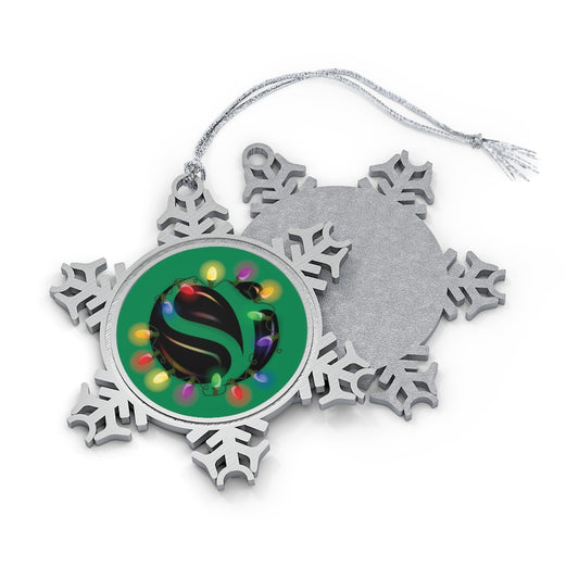 Holiday Lights Pewter Snowflake Ornament