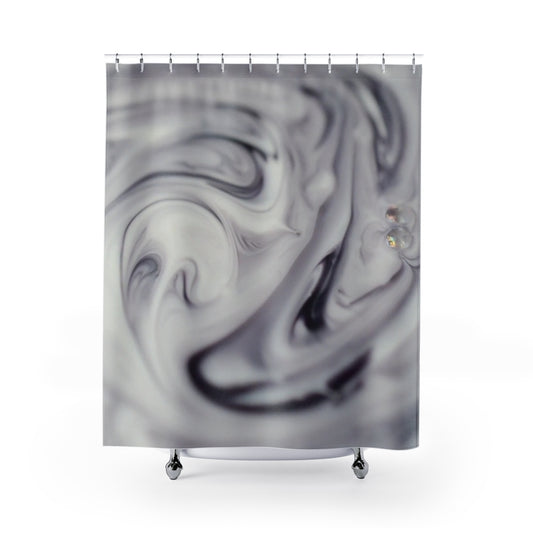 Ink Swirl Light Shower Curtain