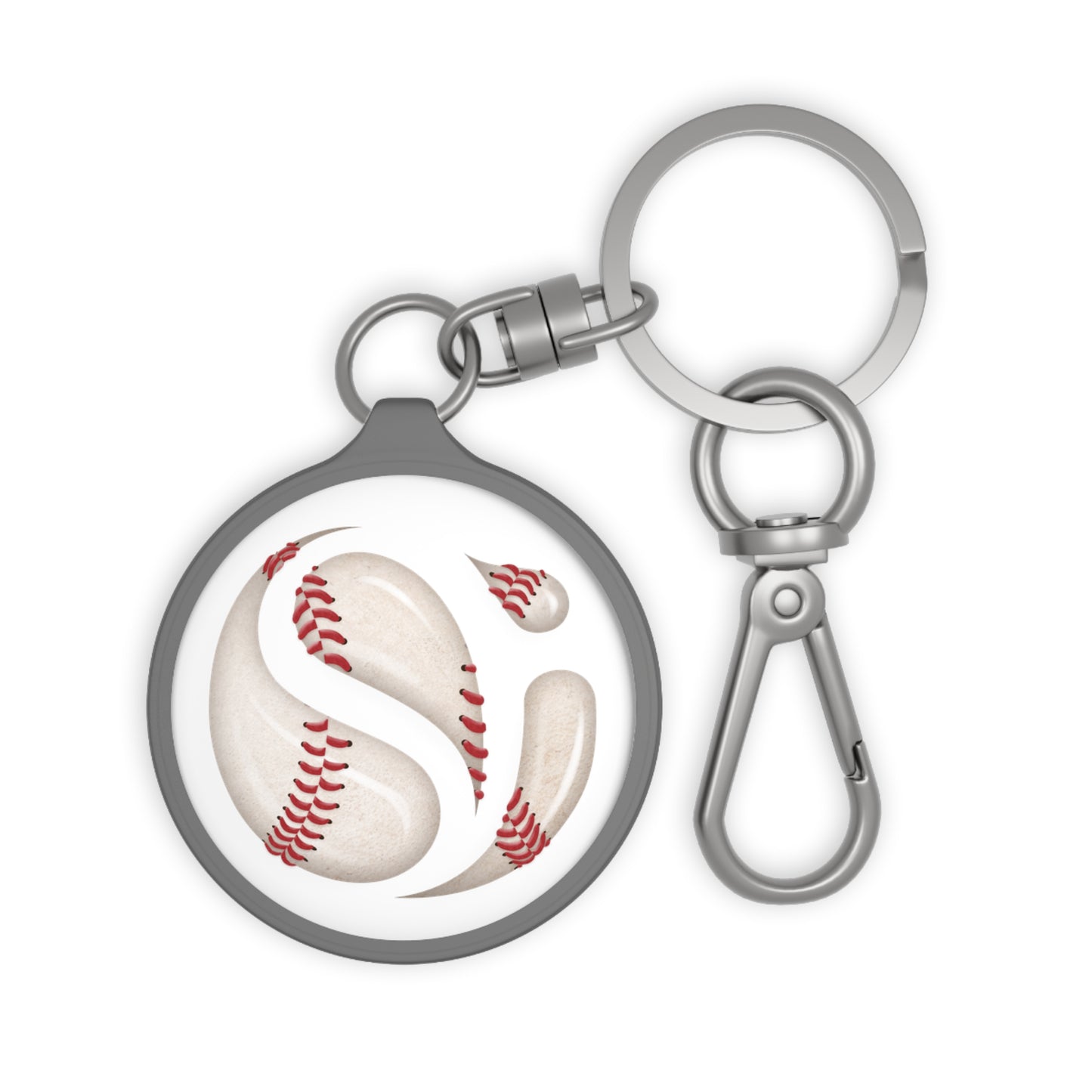 Baseball Keyring Tag