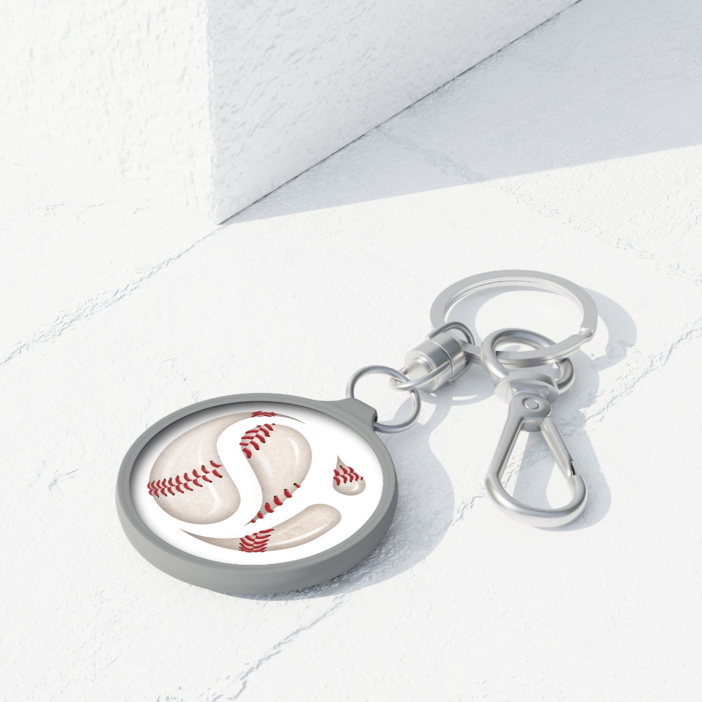 Baseball Keyring Tag