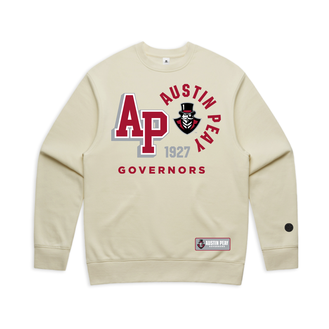 Beige Austin Peay State Governors Crewneck - Official NCAA Licensed Collegiate Apparel