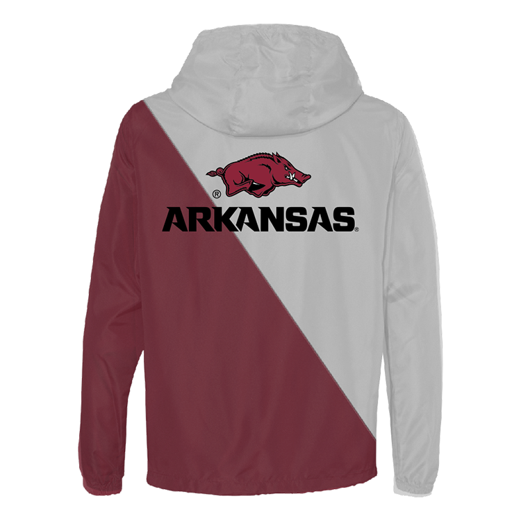 Chaqueta cortavientos bicolor de los Arkansas Razorbacks