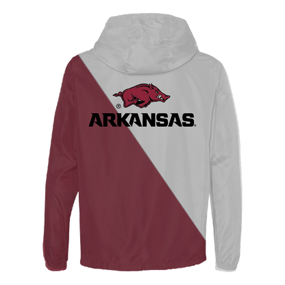 Chaqueta cortavientos bicolor de los Arkansas Razorbacks