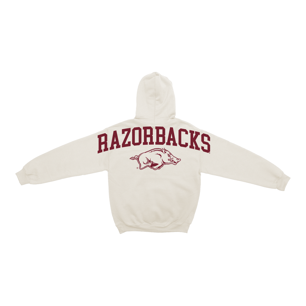Arkansas Razorbacks Bone Chenille Pullover Hoodie