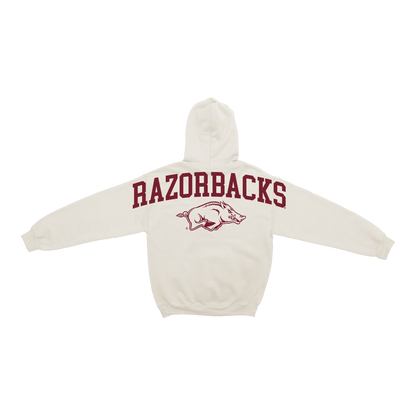 Arkansas Razorbacks Bone Chenille Pullover Hoodie