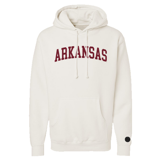 Arkansas Razorbacks Bone Chenille Pullover Hoodie