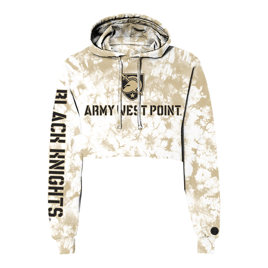 Sudadera con capucha tie-dye corta de los Caballeros Negros del Ejército