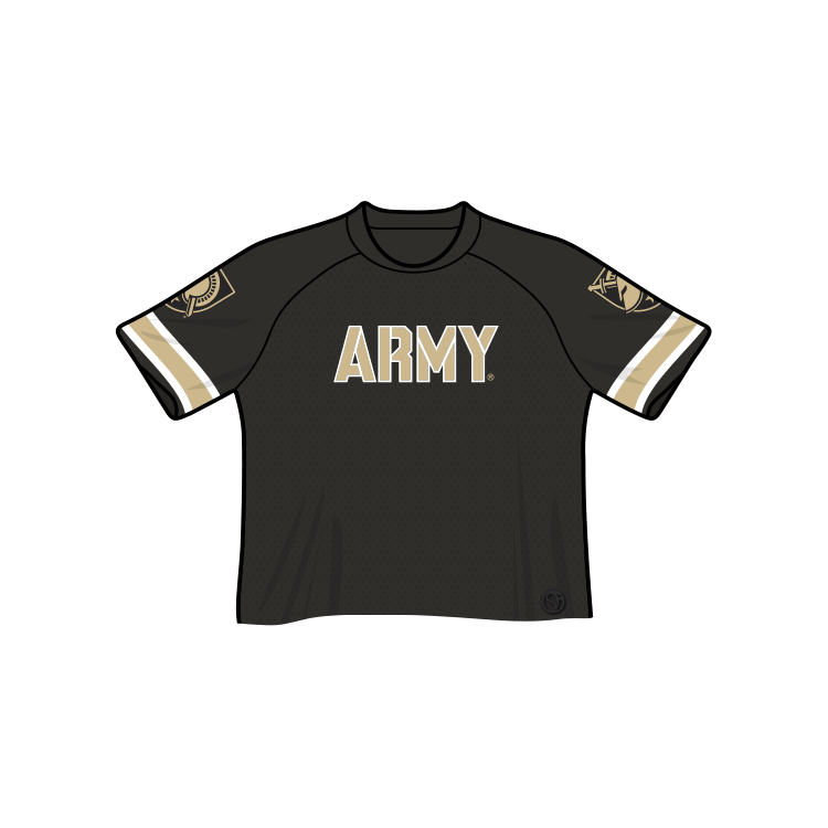 Camiseta de fútbol recortada de los Army Black Knights