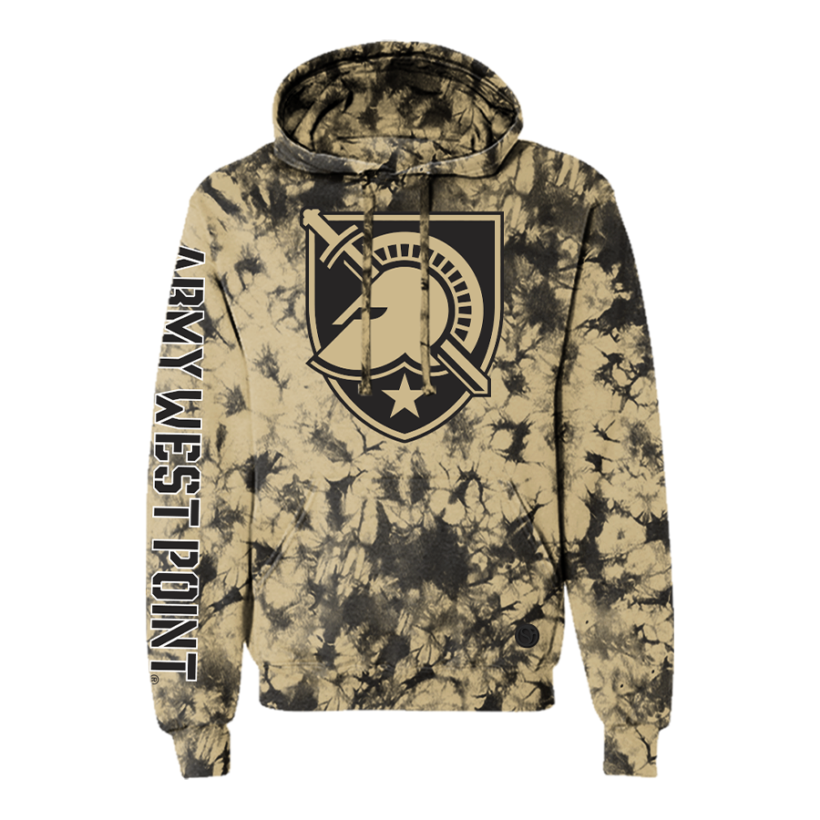 Sudadera con capucha tie-dye del caballero negro del ejército