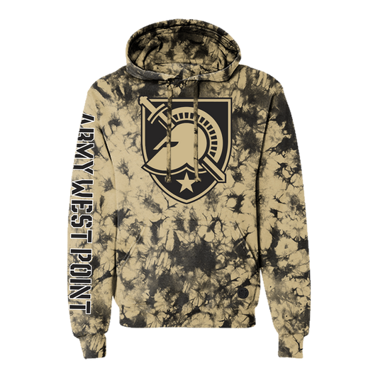 Sudadera con capucha tie-dye del caballero negro del ejército