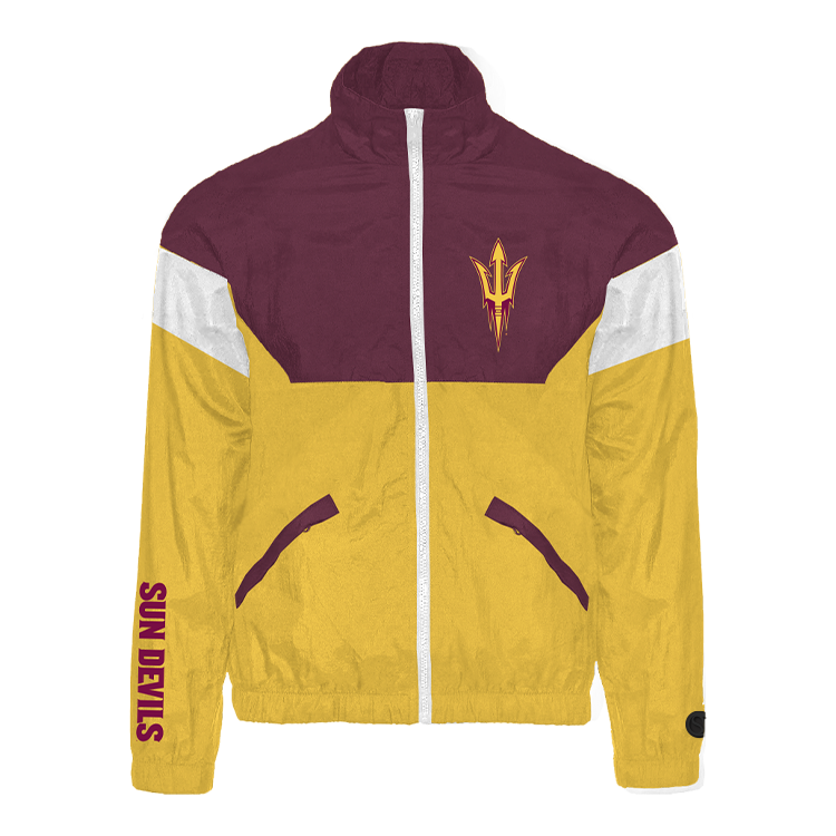 Maroon; gold Arizona State Sun Devils Track Jacket - Official NCAA Licensed Collegiate Apparel
