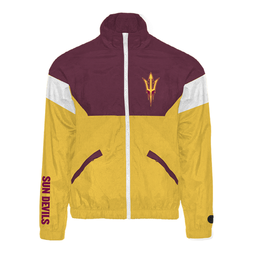 Maroon; gold Arizona State Sun Devils Track Jacket - Official NCAA Licensed Collegiate Apparel