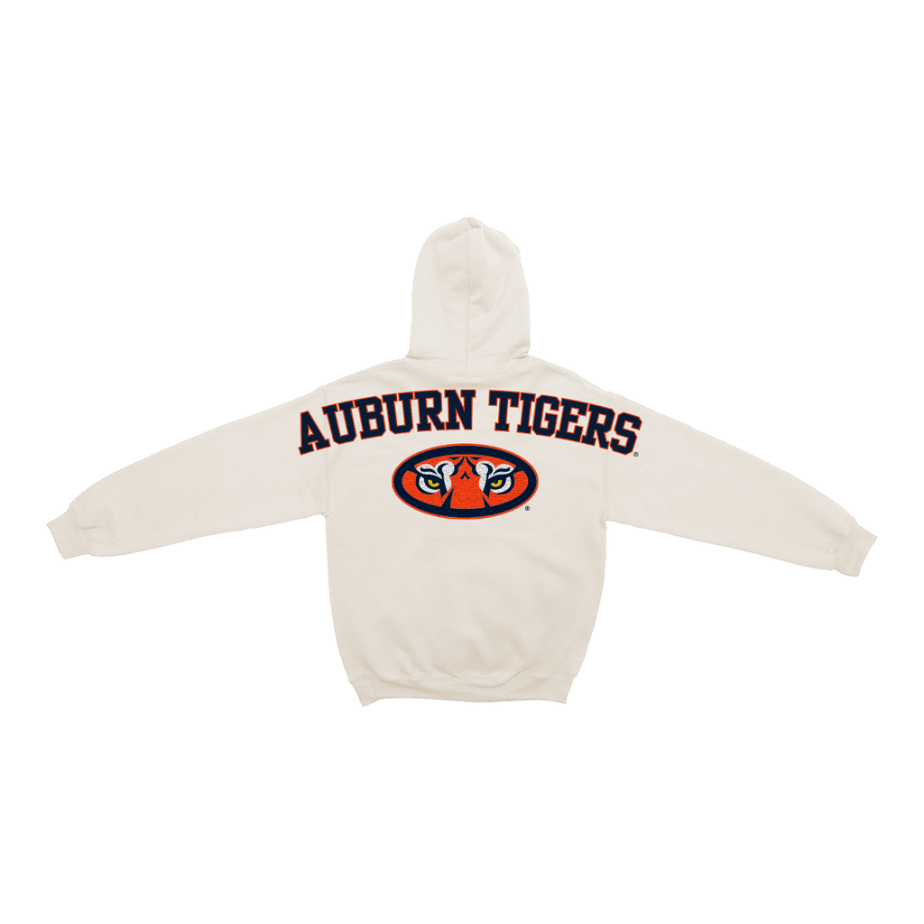 Auburn Tigers Bone Chenille Pullover Hoodie