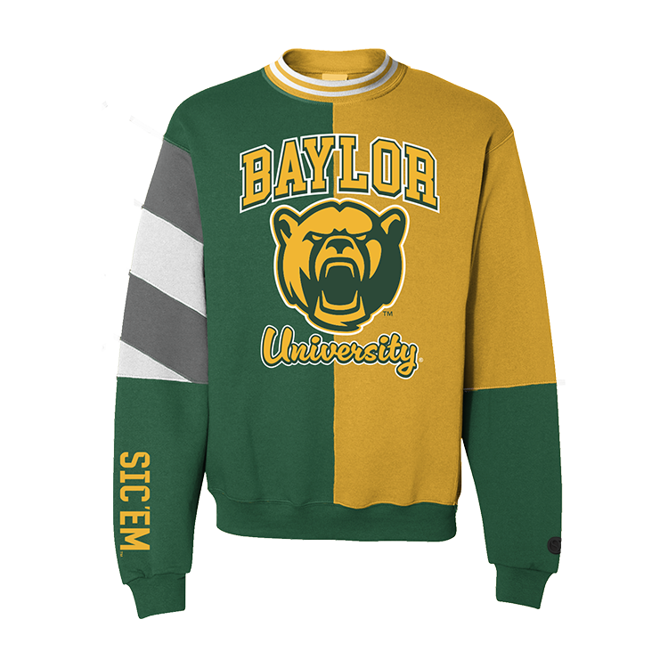 Green; gold Baylor University Bears Crewneck - Official NCAA Licensed Collegiate Apparel