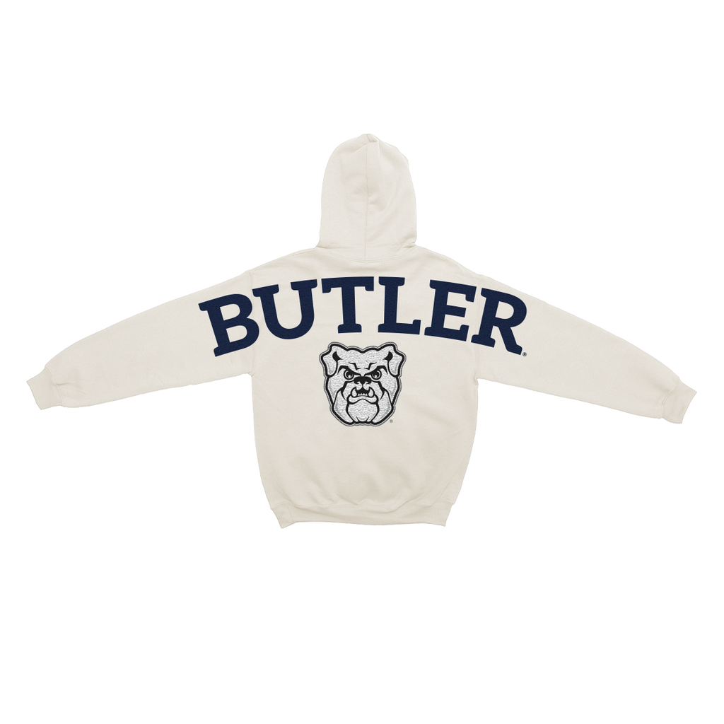 Sudadera con capucha de chenilla con diseño de hueso de los Butler Bulldogs