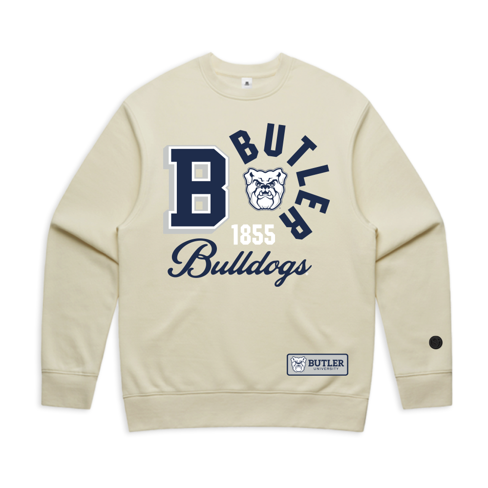 Beige Butler Bulldogs Crewneck - Official NCAA Licensed Collegiate Apparel