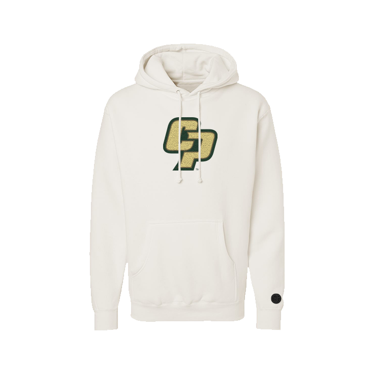 Cal Poly State Mustangs Bone Chenille Pullover Hoodie