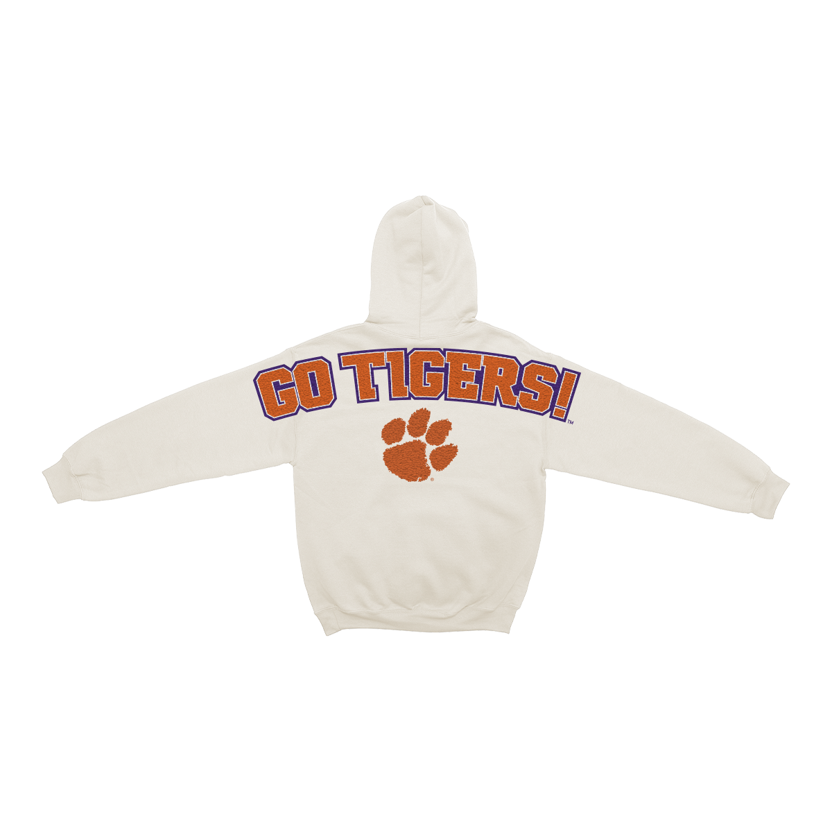 Clemson Tigers Bone Chenille Pullover Hoodie