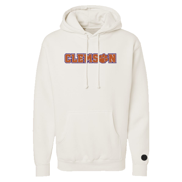 Clemson Tigers Bone Chenille Pullover Hoodie