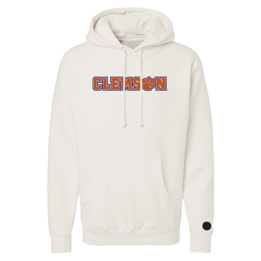 Clemson Tigers Bone Chenille Pullover Hoodie