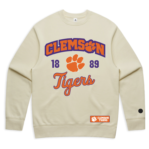 Bone Clemson Tigers Crewneck - Official NCAA Licensed Collegiate Apparel