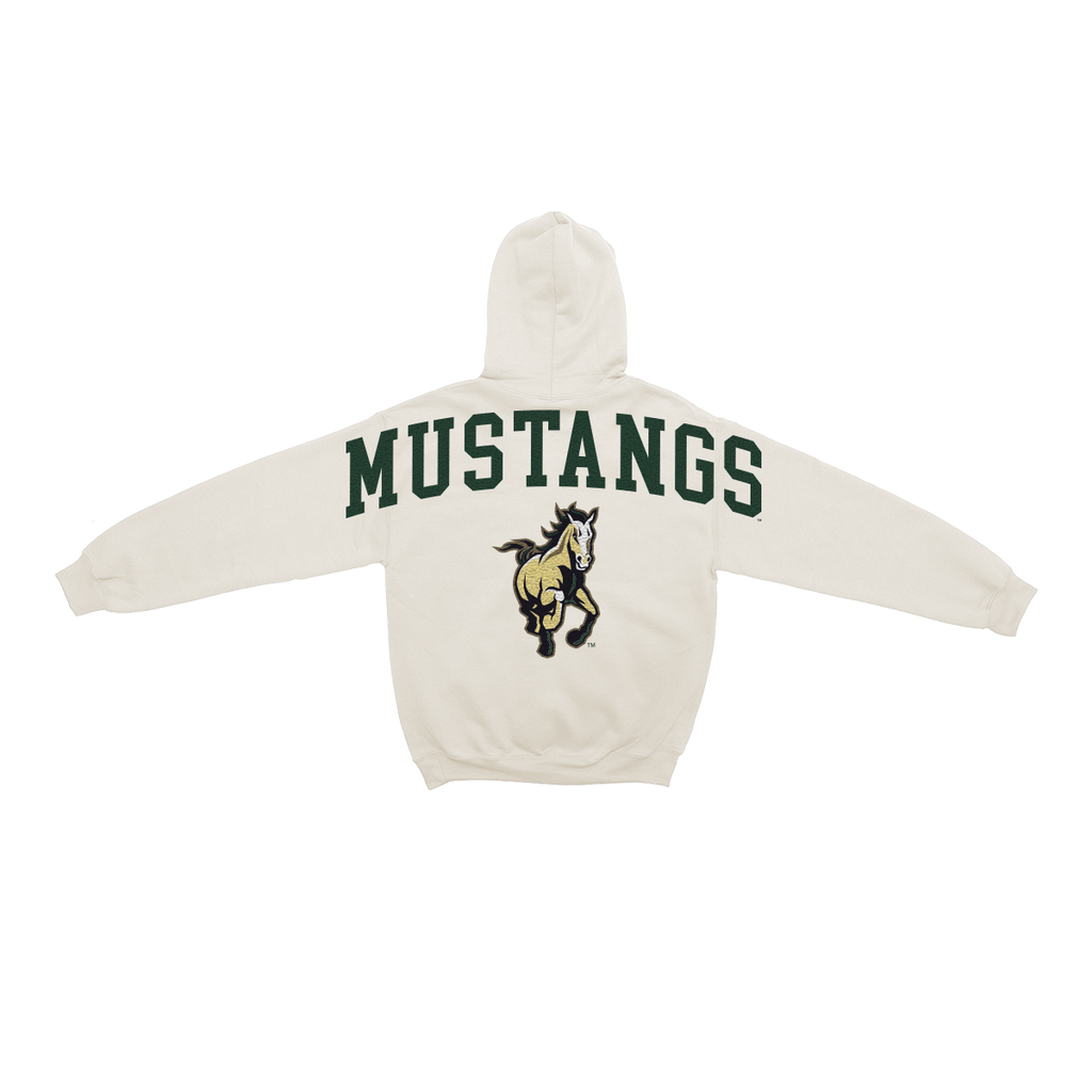 Cal Poly State Mustangs Bone Chenille Pullover Hoodie