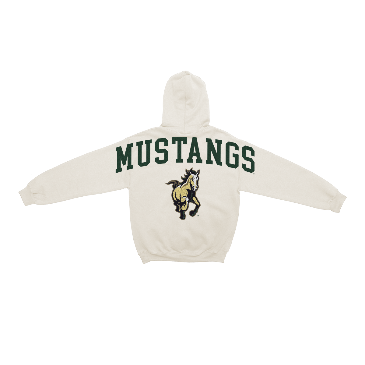 Cal Poly State Mustangs Bone Chenille Pullover Hoodie