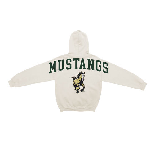Cal Poly State Mustangs Bone Chenille Pullover Hoodie