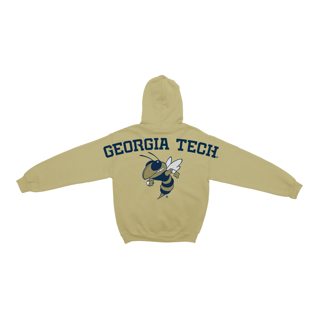 Sudadera con capucha de chenilla con diseño de hueso de Georgia Tech