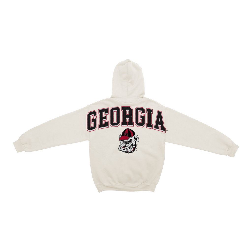 Georgia Bulldogs Bone Chenille Pullover Hoodie