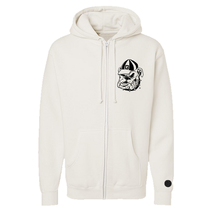 Chaqueta con cremallera de chenilla color hueso de los Georgia Bulldogs