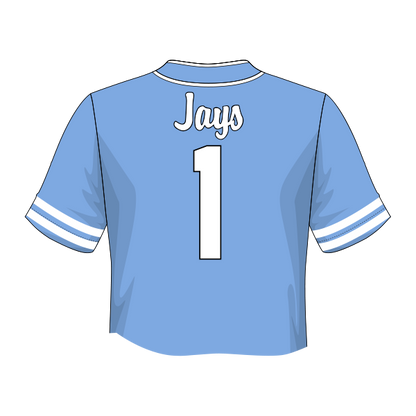 Johns Hopkins Blue Jays Fashion Cropped Baseball Jersey.