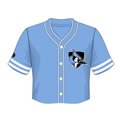 Johns Hopkins Blue Jays Fashion Cropped Baseball Jersey.