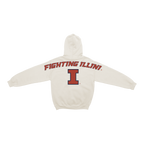 Fighting Illini Bone Chenille Pullover Hoodie.