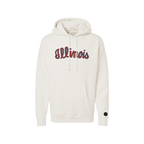Fighting Illini Bone Chenille Pullover Hoodie.