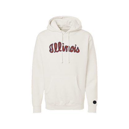 Fighting Illini Bone Chenille Pullover Hoodie
